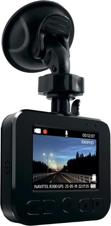 Navitel R300GPS Full HD 1080p Dashboard Camera DVR, GC2053 Night Vision Sensor, 140 Degree Wide Angle, Integrated GPS Speedometer, G-Sensor, Black