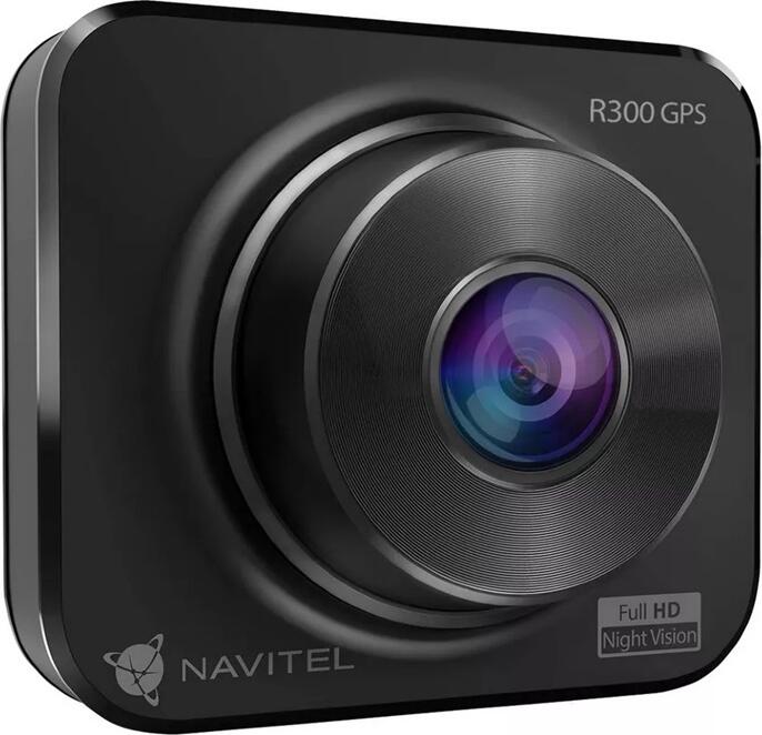 Navitel R300GPS Full HD 1080p Dashboard Camera DVR, GC2053 Night Vision Sensor, 140 Degree Wide Angle, Integrated GPS Speedometer, G-Sensor, Black