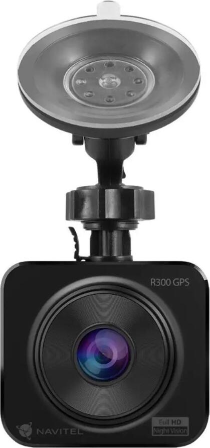 Navitel R300GPS Full HD 1080p Dashboard Camera DVR, GC2053 Night Vision Sensor, 140 Degree Wide Angle, Integrated GPS Speedometer, G-Sensor, Black