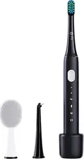 Infly Electric Toothbrush P60 with 5 Brush Heads, Black