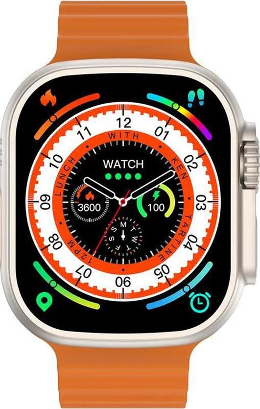 Smartwatch Charome T8 Ultra Gold Ecran Tactil HD IPS 2 inch Bluetooth 5.3 Rezistenta Apa IP68 Monitorizare Ritm Cardiac SpO2 Somn NFC Apeluri HD Android iOS