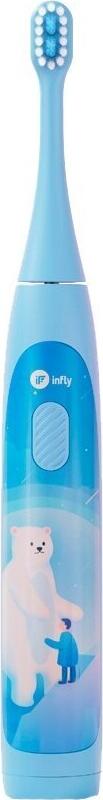 Infly T04B Kids Electric Sonic Toothbrush, 33,000 VPM, 3 Cleaning Modes, DuPont Medium Bristles, IPX7 Waterproof, USB Type-C Charging, Blue