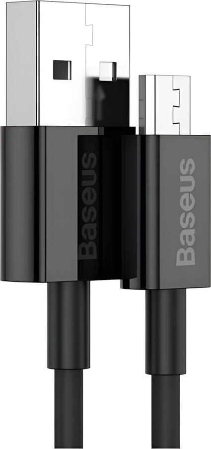 Baseus Superior Series USB to Micro USB Cable, 2A Fast Charging, 480Mbps Data Sync, 2m, Reinforced TPE ABS, with Velcro Strap, Black