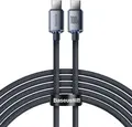 Cablu Baseus Crystal Shine USB Type-C la Type-C 100W 5A PD Incarcare Rapida, Cablu Date Impletit din Aliaj de Zinc 480Mbps pentru MacBook, iPad, Samsung, 2m