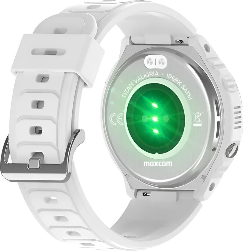Smartwatch Maxcom Titan Valkiria FW100, Ecran AMOLED Rotund 1.3", Carcasă Metalic, Curea Silicon, Rezistență Apă IP69K 5ATM, Monitorizare Sănătate și Sport