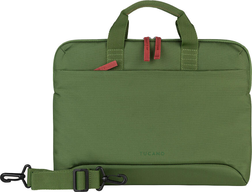 Husa Laptop Tucano Smilza Superslim pentru Laptopuri pana la 14 inch si MacBook Air/Pro 13, Poliester Reciclat, Colturi Neopren, Curea de Umar