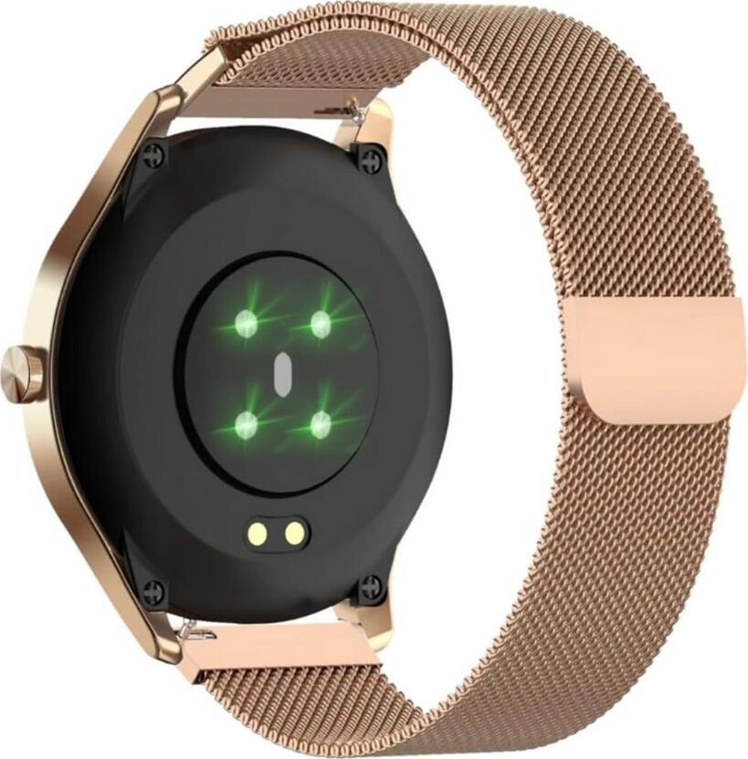 Maxcom FW43 Cobalt 2 Smartwatch, 1.3 inch HD Touch Screen, Bluetooth 5.1, Heart Rate SpO2 Sleep Monitor, IP67 Waterproof, Android iOS, Gold Case