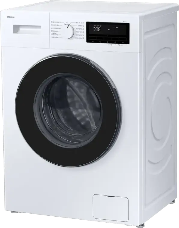 Samsung WW80FG3M05AWLF Front-Loading Washing Machine, 8kg Capacity, Digital Inverter Motor, 1400 rpm, Energy Class A, Hygiene Steam, White/Black