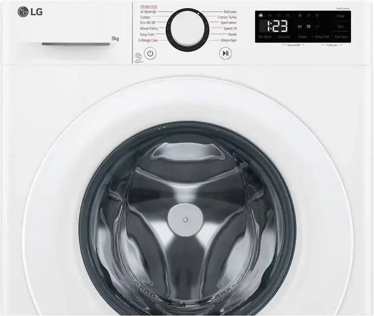 Masina de spalat rufe LG F4WR509SWW cu incarcare frontala, 9kg, AI DD, Inverter Direct Drive, Curatare cu Abur, 1400 rpm, Clasa Energetica A, Alb