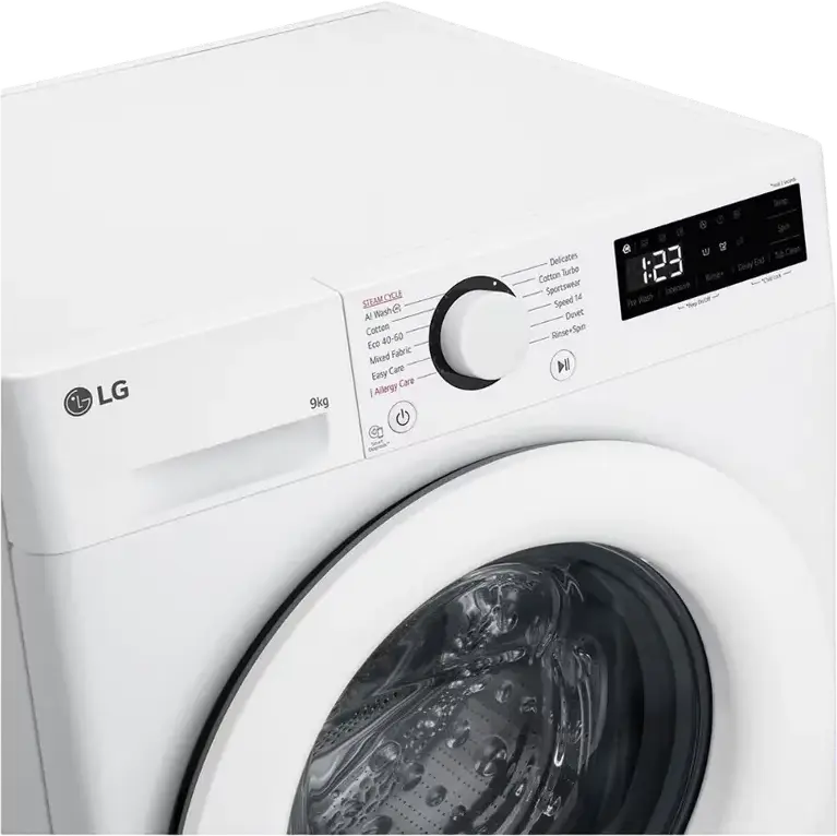 Masina de spalat rufe LG F4WR509SWW cu incarcare frontala, 9kg, AI DD, Inverter Direct Drive, Curatare cu Abur, 1400 rpm, Clasa Energetica A, Alb