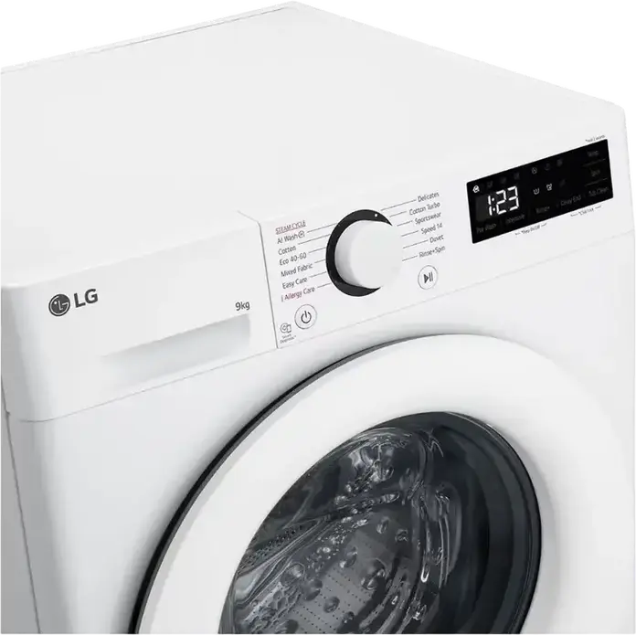 Masina de spalat rufe LG F4WR509SWW cu incarcare frontala, 9kg, AI DD, Inverter Direct Drive, Curatare cu Abur, 1400 rpm, Clasa Energetica A, Alb