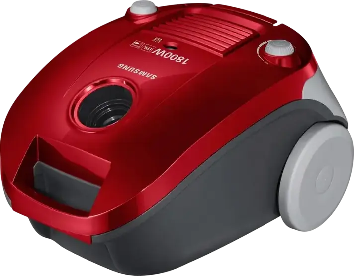 Samsung VCC4181V37/SBW Bagged Vacuum Cleaner, 1800W Power, 350W Suction, 3L Dust Bag, HEPA 11 Filter, Blowing Function, Red