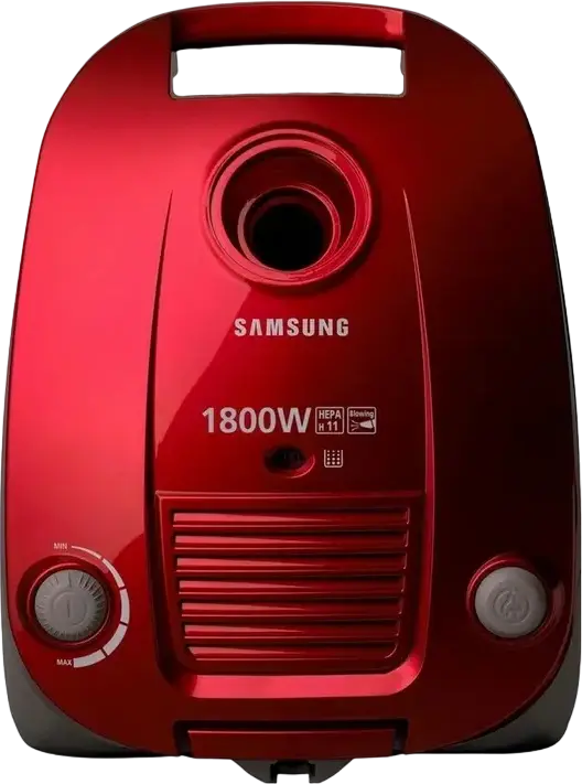 Samsung VCC4181V37/SBW Bagged Vacuum Cleaner, 1800W Power, 350W Suction, 3L Dust Bag, HEPA 11 Filter, Blowing Function, Red