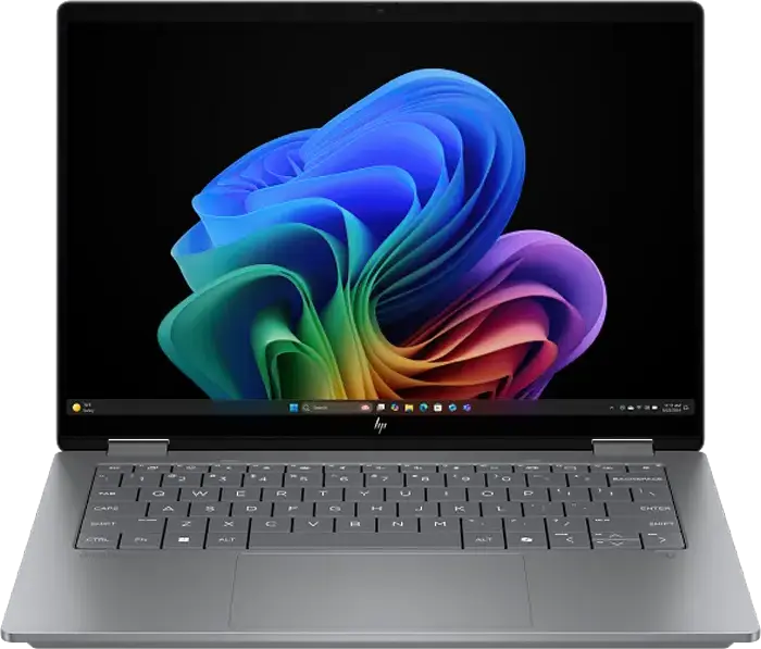 Laptop 2-in-1 HP OmniBook X Flip 14-fk0000ci, AMD Ryzen AI 7 350, 32GB LPDDR5x, 1TB SSD, Ecran 14" 3K OLED Touch, Wi-Fi 7, Windows 11 Home, Meteor Silver