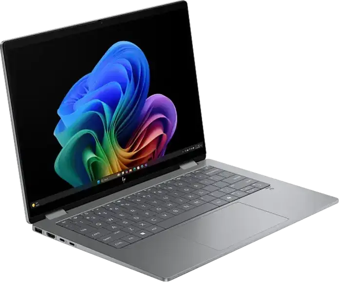 Laptop 2-in-1 HP OmniBook X Flip 14-fk0000ci, AMD Ryzen AI 7 350, 32GB LPDDR5x, 1TB SSD, Ecran 14" 3K OLED Touch, Wi-Fi 7, Windows 11 Home, Meteor Silver