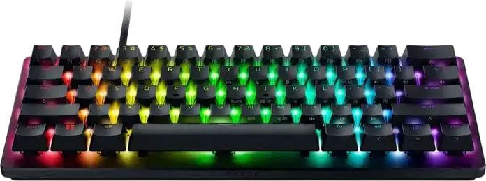 Игровая клавиатура Razer Huntsman V3 Pro Mini 60%, белая, черные переключатели, аналоговые оптические переключатели Gen-2, Rapid Trigger, Snap Tap, PBT-кейкапы, Chroma RGB