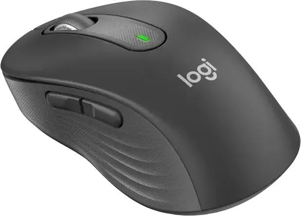 Logitech Signature M650 Wireless Mouse, Medium, Right-handed, SilentTouch, SmartWheel, 400-4000 DPI, Bluetooth & Logi Bolt USB, Color: Black