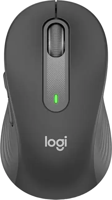 Logitech Signature M650 Wireless Mouse, Medium, Right-handed, SilentTouch, SmartWheel, 400-4000 DPI, Bluetooth & Logi Bolt USB, Color: Black