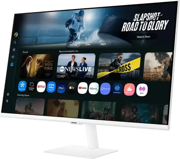 Monitor Smart Samsung S32FM703 M7 32 inch 4K UHD Panou VA HDR10 Tizen OS USB-C 65W Power Delivery HDMI Bluetooth Wi-Fi Difuzoare Integrate Alb