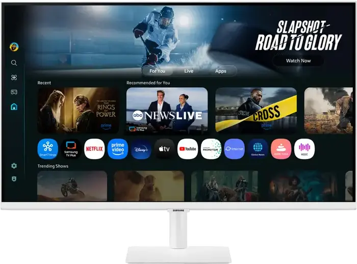 Monitor Smart Samsung S32FM703 M7 32 inch 4K UHD Panou VA HDR10 Tizen OS USB-C 65W Power Delivery HDMI Bluetooth Wi-Fi Difuzoare Integrate Alb