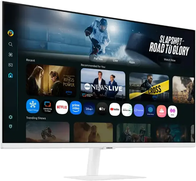 Monitor Smart Samsung S32FM703 M7 32 inch 4K UHD Panou VA HDR10 Tizen OS USB-C 65W Power Delivery HDMI Bluetooth Wi-Fi Difuzoare Integrate Alb