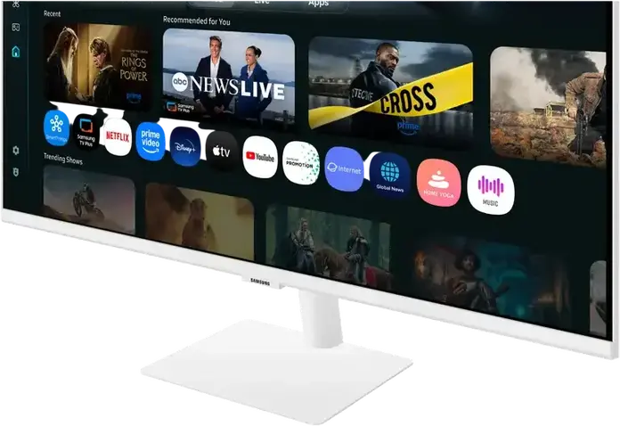 Monitor Smart Samsung S32FM703 M7 32 inch 4K UHD Panou VA HDR10 Tizen OS USB-C 65W Power Delivery HDMI Bluetooth Wi-Fi Difuzoare Integrate Alb