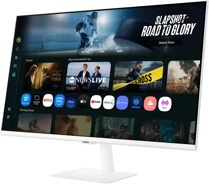 Monitor Smart Samsung S32FM703 M7 32 inch 4K UHD Panou VA HDR10 Tizen OS USB-C 65W Power Delivery HDMI Bluetooth Wi-Fi Difuzoare Integrate Alb