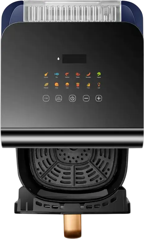 Panasonic NF-CC600ATS Air Fryer, 6L Capacity, 1450W, Touch Control LED Display, Gentle Steam Technology, Viewing Window, 11 Presets, Black and Blue
