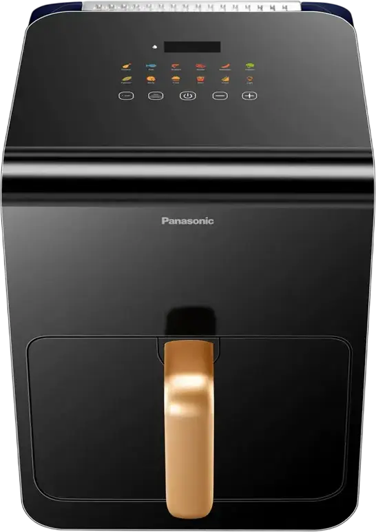 Panasonic NF-CC600ATS Air Fryer, 6L Capacity, 1450W, Touch Control LED Display, Gentle Steam Technology, Viewing Window, 11 Presets, Black and Blue