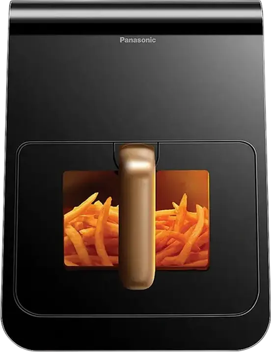 Panasonic NF-CC600ATS Air Fryer, 6L Capacity, 1450W, Touch Control LED Display, Gentle Steam Technology, Viewing Window, 11 Presets, Black and Blue