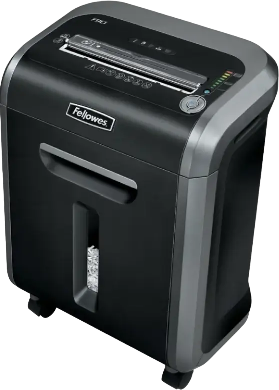 Fellowes PowerShred 79Ci Cross-Cut Paper Shredder, P-4 Security, 16 Sheets, 23L Bin, 100% Jam Proof, SafeSense & SilentShred Technology, Black