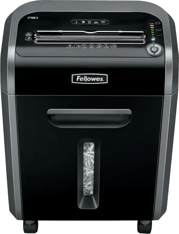 Fellowes PowerShred 79Ci Cross-Cut Paper Shredder, P-4 Security, 16 Sheets, 23L Bin, 100% Jam Proof, SafeSense & SilentShred Technology, Black