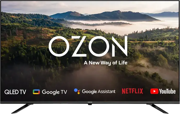Televizor Smart OZON U58QN8500S QLED 58 inch, 4K UHD 3840x2160, Google TV, Dolby Atmos, Wi-Fi, Bluetooth, Negru