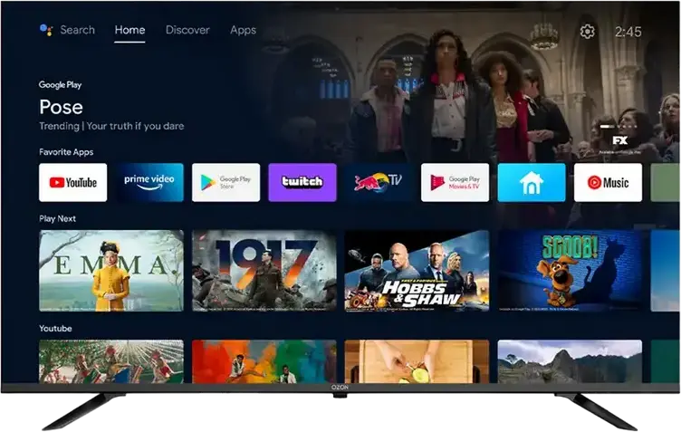 Televizor Smart OZON U58QN8500S QLED 58 inch, 4K UHD 3840x2160, Google TV, Dolby Atmos, Wi-Fi, Bluetooth, Negru