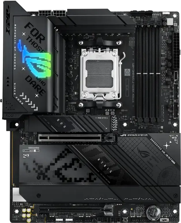 Placa de baza ASUS ROG STRIX X870-F GAMING WIFI AM5 AMD X870 ATX DDR5 192GB PCIe 5.0 WiFi 7 Bluetooth 5.4 USB4 Ethernet Intel 2.5Gb