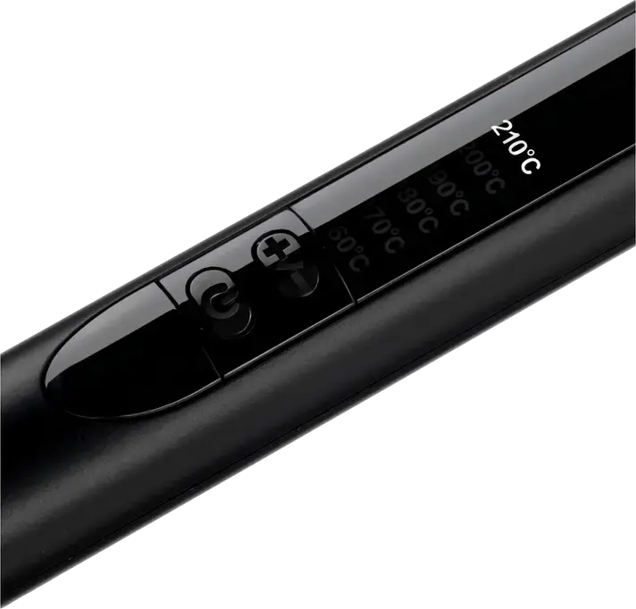 BaByliss C449E Quartz Tight Curls Curling Wand, 10mm Extra-Long Quartz-Ceramic Barrel, 160-210°C Digital Temperature Control, LED Display