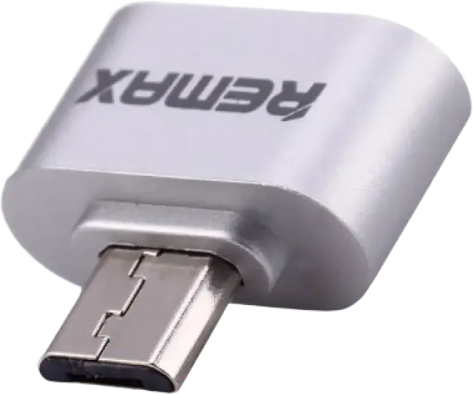 Adaptor OTG Remax RA-OTG Micro-USB la USB Type-A, USB 2.0, Viteza de Transfer 480 MB/s, Argintiu, pentru dispozitive Android, Stickuri USB, Mouse, Tastatura