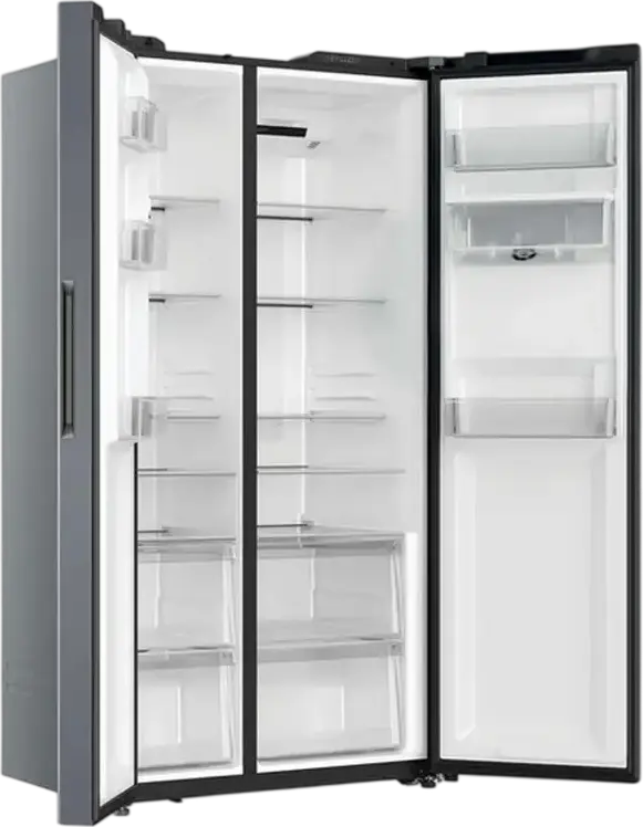 Candy CNSQ2T918EWX Side-by-Side Refrigerator, 527L Total Capacity, No Frost, Water Dispenser, hOn Smart Control, Inverter Technology, Stainless Steel