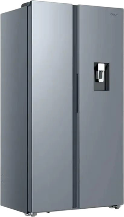 Candy CNSQ2T918EWX Side-by-Side Refrigerator, 527L Total Capacity, No Frost, Water Dispenser, hOn Smart Control, Inverter Technology, Stainless Steel