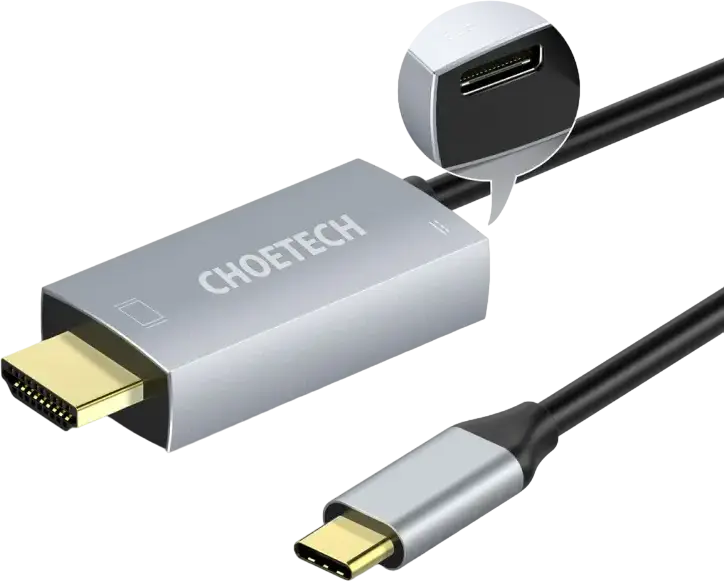 Adaptor USB Choetech XCH-M180, USB Type-C (F) - HDMI (F), 1,8m, Argintiu
