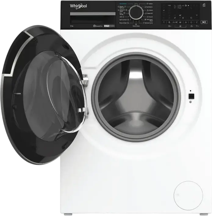 Стиральная машина Whirlpool WPM 27W ADS EE с фронтальной загрузкой, 12 кг, класс A, 1400 об/мин, инверторный двигатель, Auto Dose, Steam, HomeWhiz