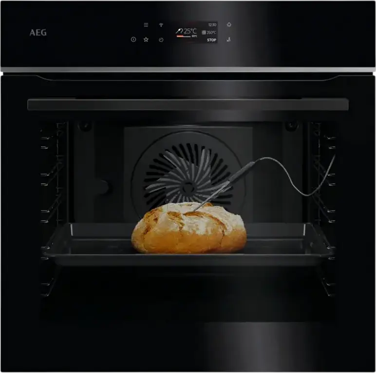AEG TE7PB63ZAB MealAssist 7000 Built-in Electric Oven, Pyrolytic Cleaning, 71L Capacity, A++ Energy Class, Wi-Fi Connectivity, Food Probe, Black