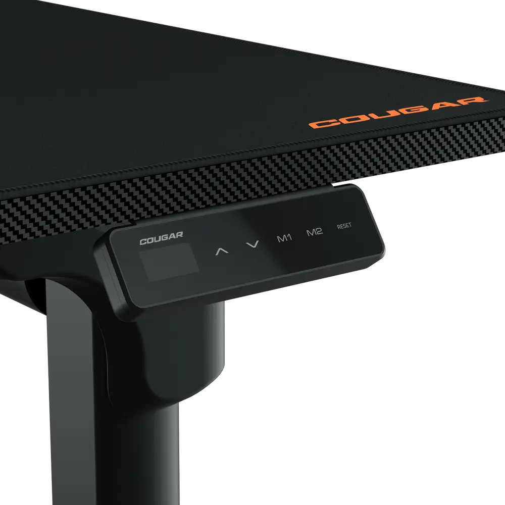 Cougar E-Grav 160 Electric Height Adjustable Gaming Desk, Black, Twin Motor, 1600x750mm, 730-1180mm Height Range, 2 Memory Presets, CGR-E-GRAV160