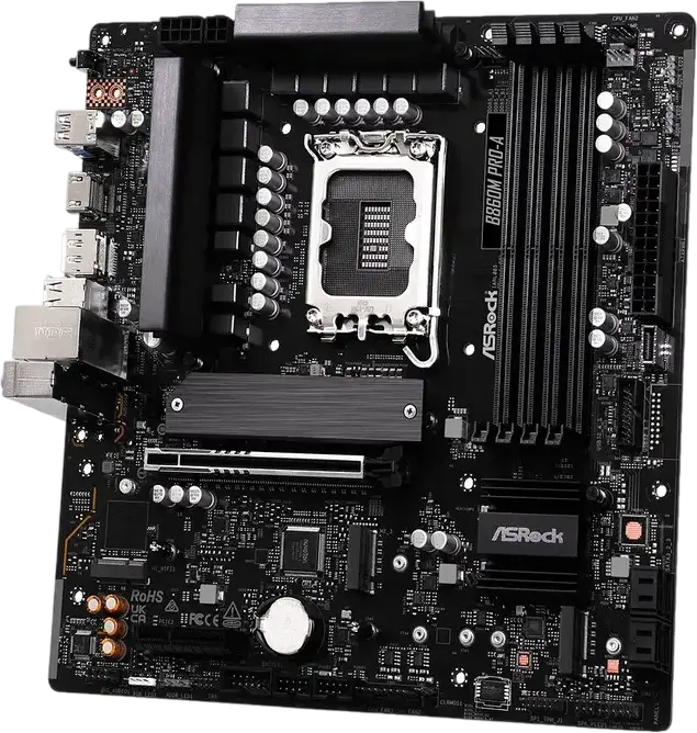 Placa de baza ASRock B860M PRO-A Micro-ATX LGA1851 Intel B860 DDR5 8666+MHz PCIe 5.0 M.2 Gen5 2.5GbE pentru Intel Core Ultra Series 2
