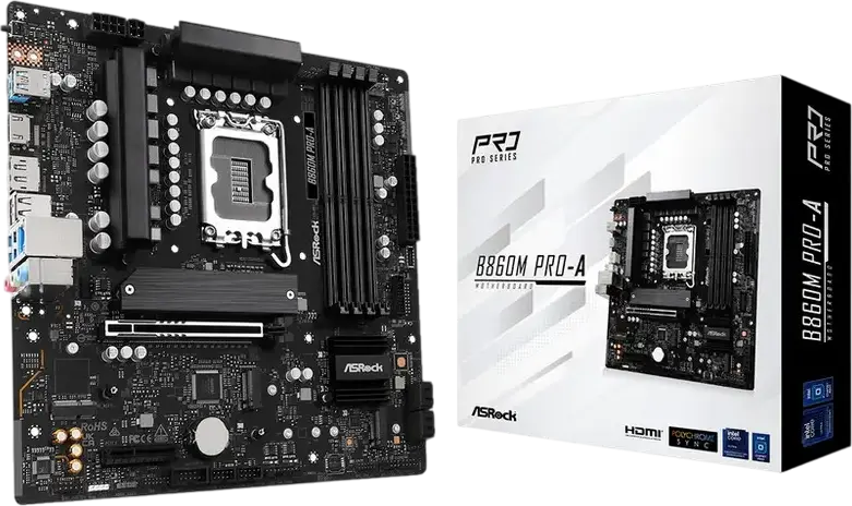 Placa de baza ASRock B860M PRO-A Micro-ATX LGA1851 Intel B860 DDR5 8666+MHz PCIe 5.0 M.2 Gen5 2.5GbE pentru Intel Core Ultra Series 2