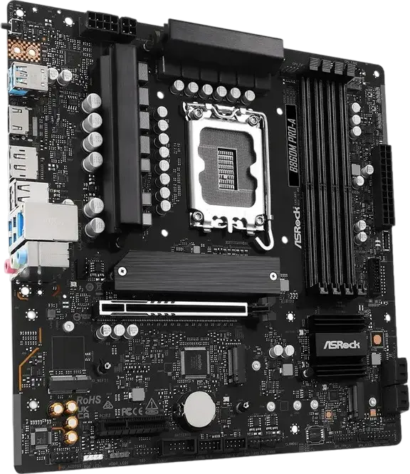 Placa de baza ASRock B860M PRO-A Micro-ATX LGA1851 Intel B860 DDR5 8666+MHz PCIe 5.0 M.2 Gen5 2.5GbE pentru Intel Core Ultra Series 2