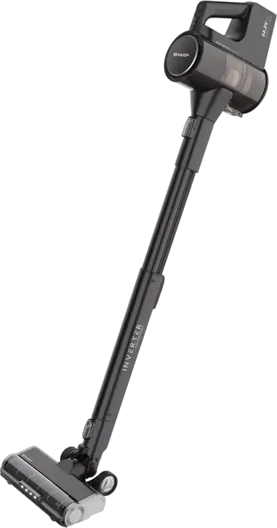 Sharp SAVP4221BS Vertical Vacuum Cleaner, 300W, Li-Ion 2000mAh Battery, 0.75L Cyclone Container, EPA E12 Filter, LED Lights, Inverter Tech, Black