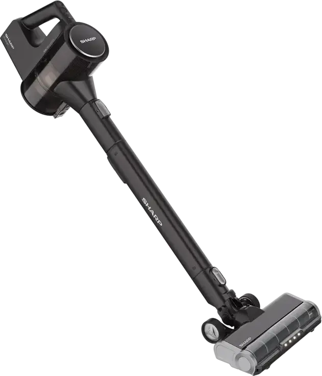 Sharp SAVP4221BS Vertical Vacuum Cleaner, 300W, Li-Ion 2000mAh Battery, 0.75L Cyclone Container, EPA E12 Filter, LED Lights, Inverter Tech, Black