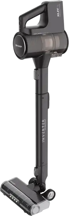 Sharp SAVP4221BS Vertical Vacuum Cleaner, 300W, Li-Ion 2000mAh Battery, 0.75L Cyclone Container, EPA E12 Filter, LED Lights, Inverter Tech, Black