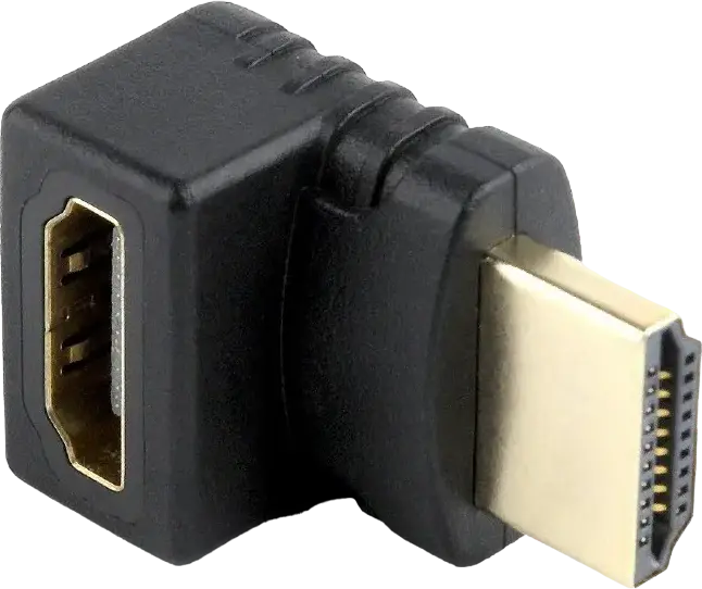 Видеоадаптер Cablexpert A-HDMI270-FML HDMI Male - HDMI Female, Г-образный разъем с углом 270 градусов, Позолоченные контакты, Черный